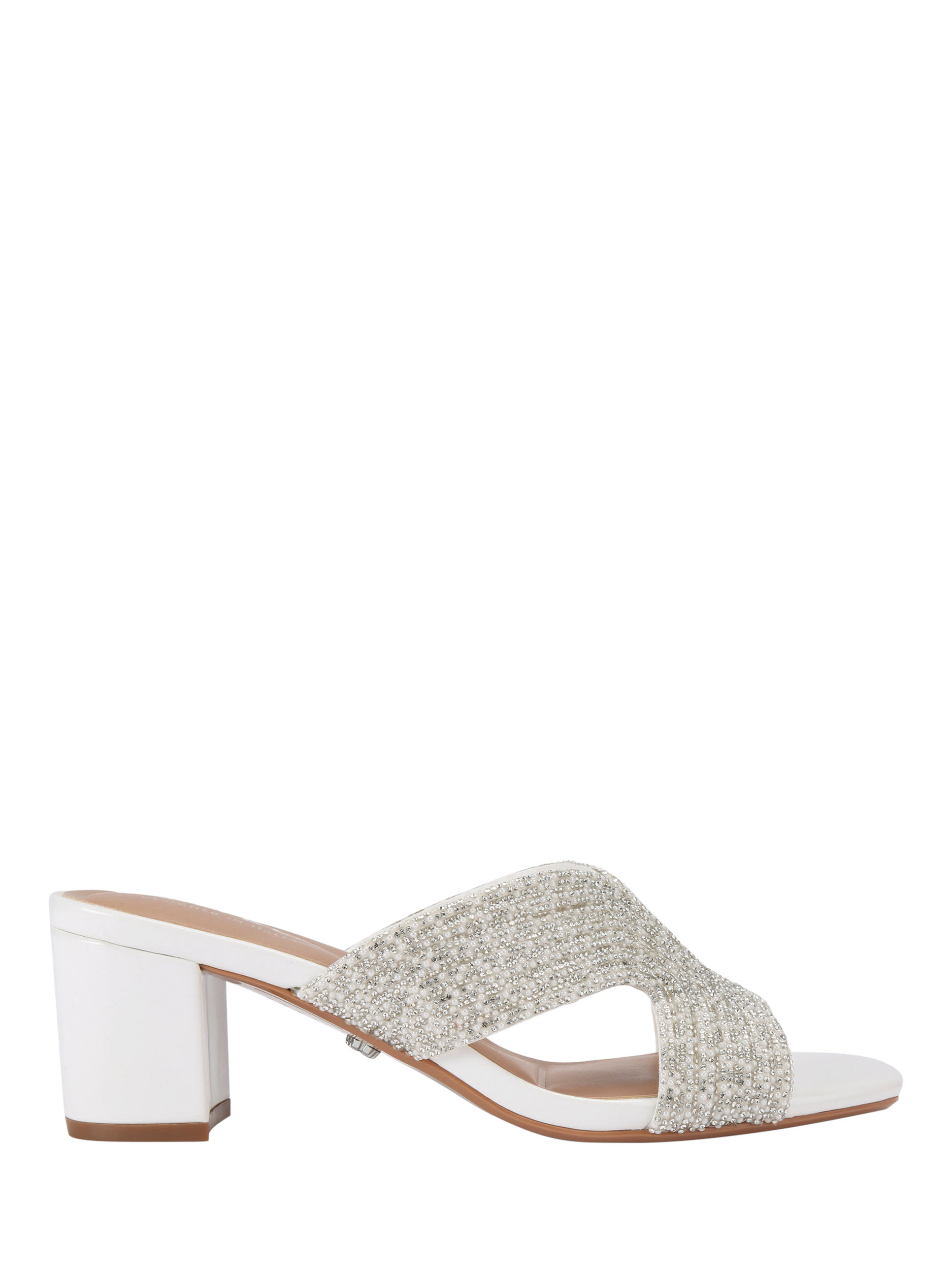 Carvela Paparazzi Pearl Low Embellished Sandals, White