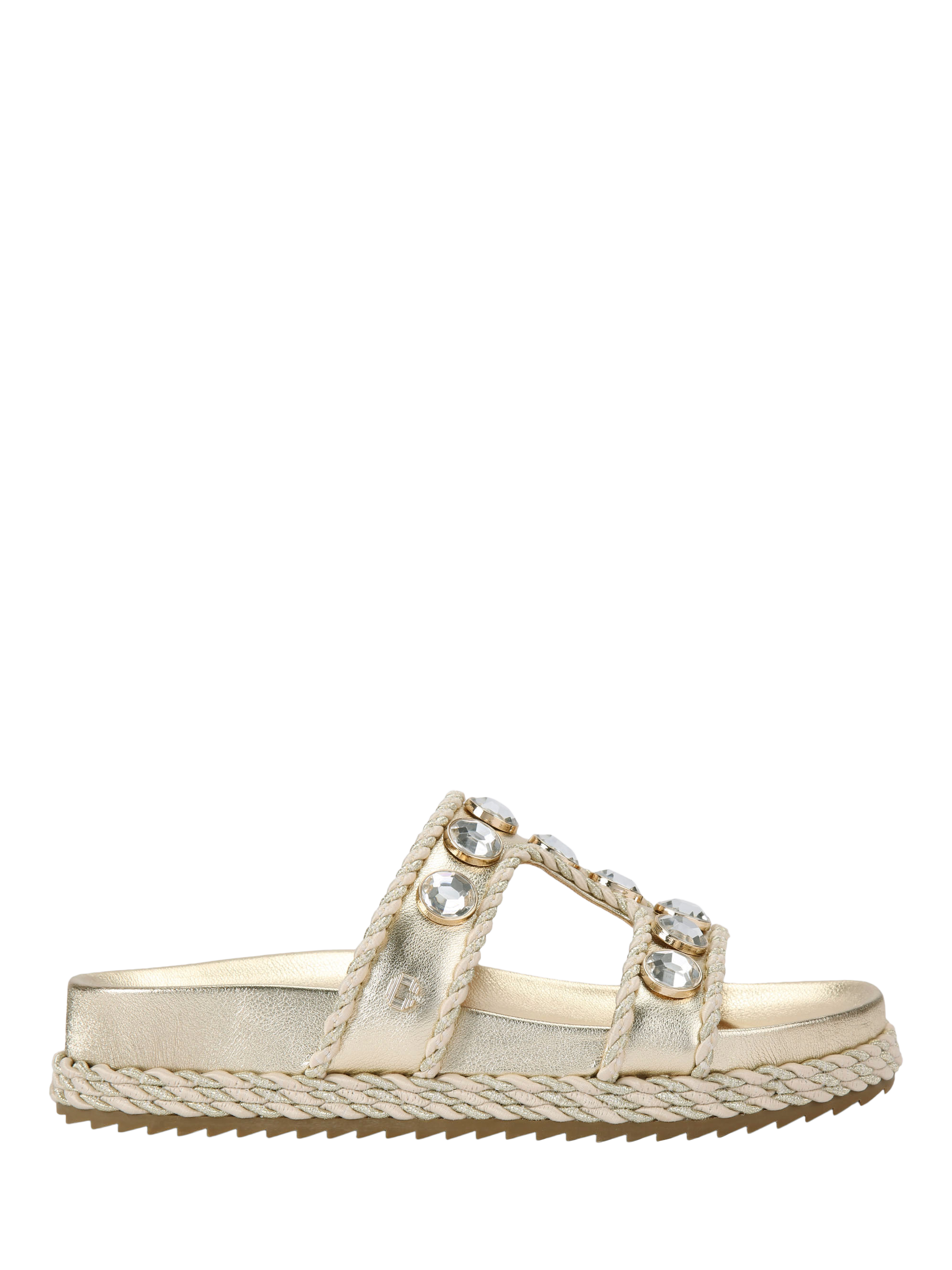 Carvela Sorella Jewel Embellished Metallic Flatform Sandals, Gold