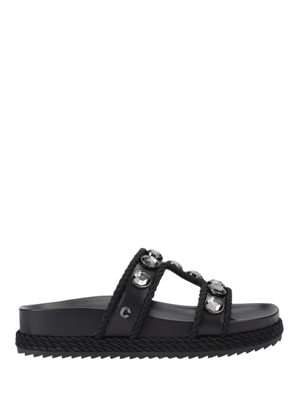 Carvela Sorella Jewel Embellished Flatform Sandals, Black, Black