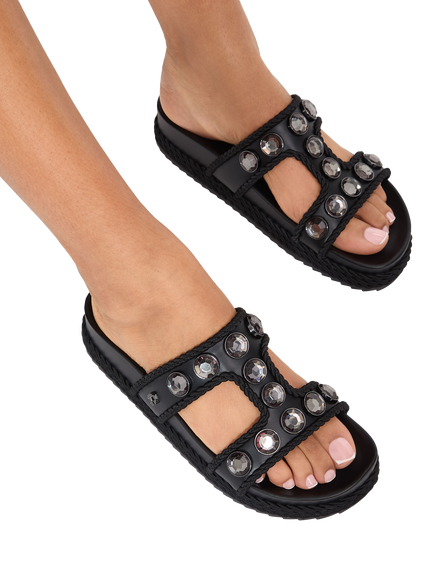 Carvela Sorella Jewel Embellished Flatform Sandals, Black - view 2, Black