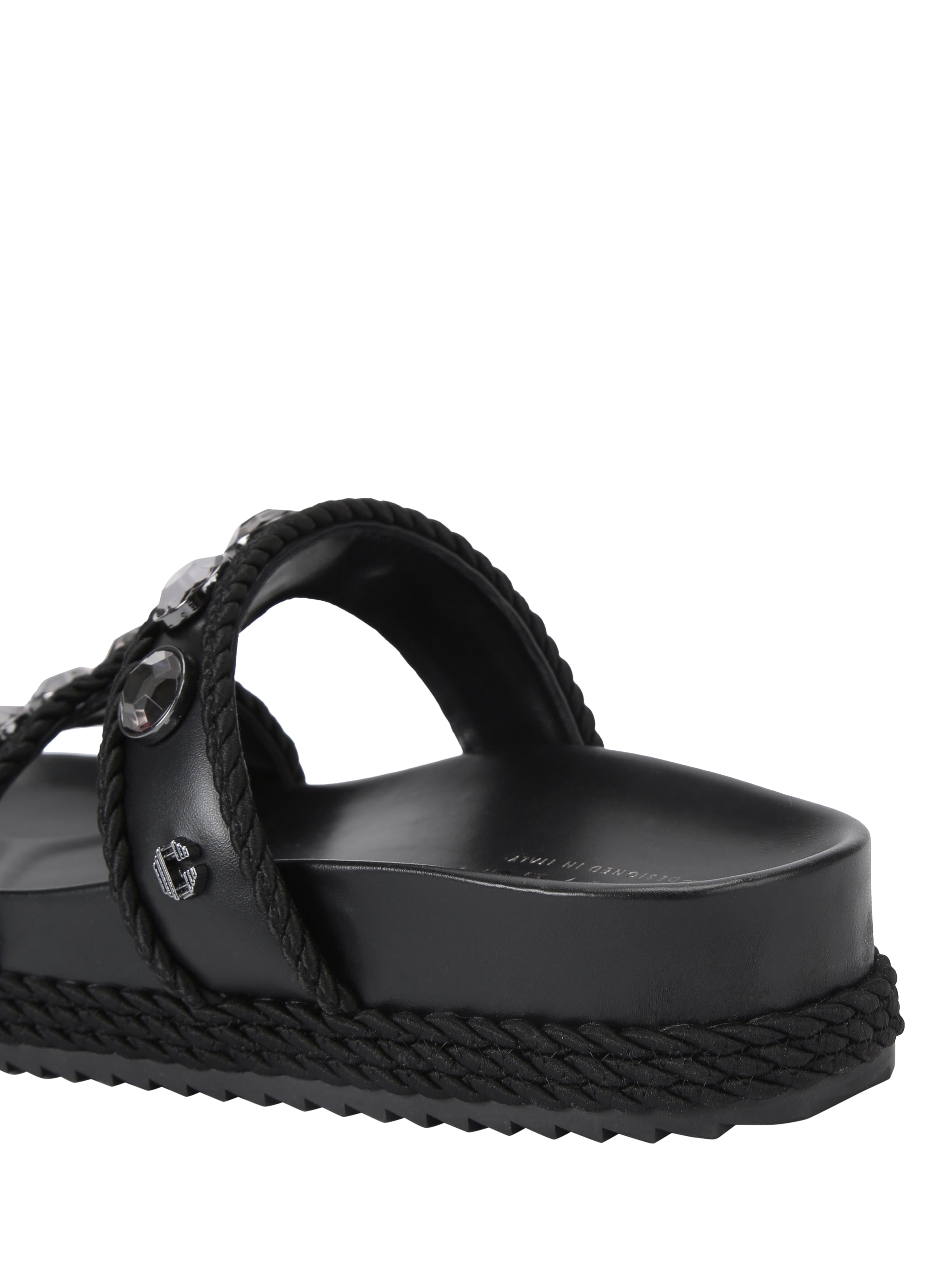 Product image 4 of 4, which shows Carvela Sorella Jewel Embellished Flatform Sandals, Black, 3