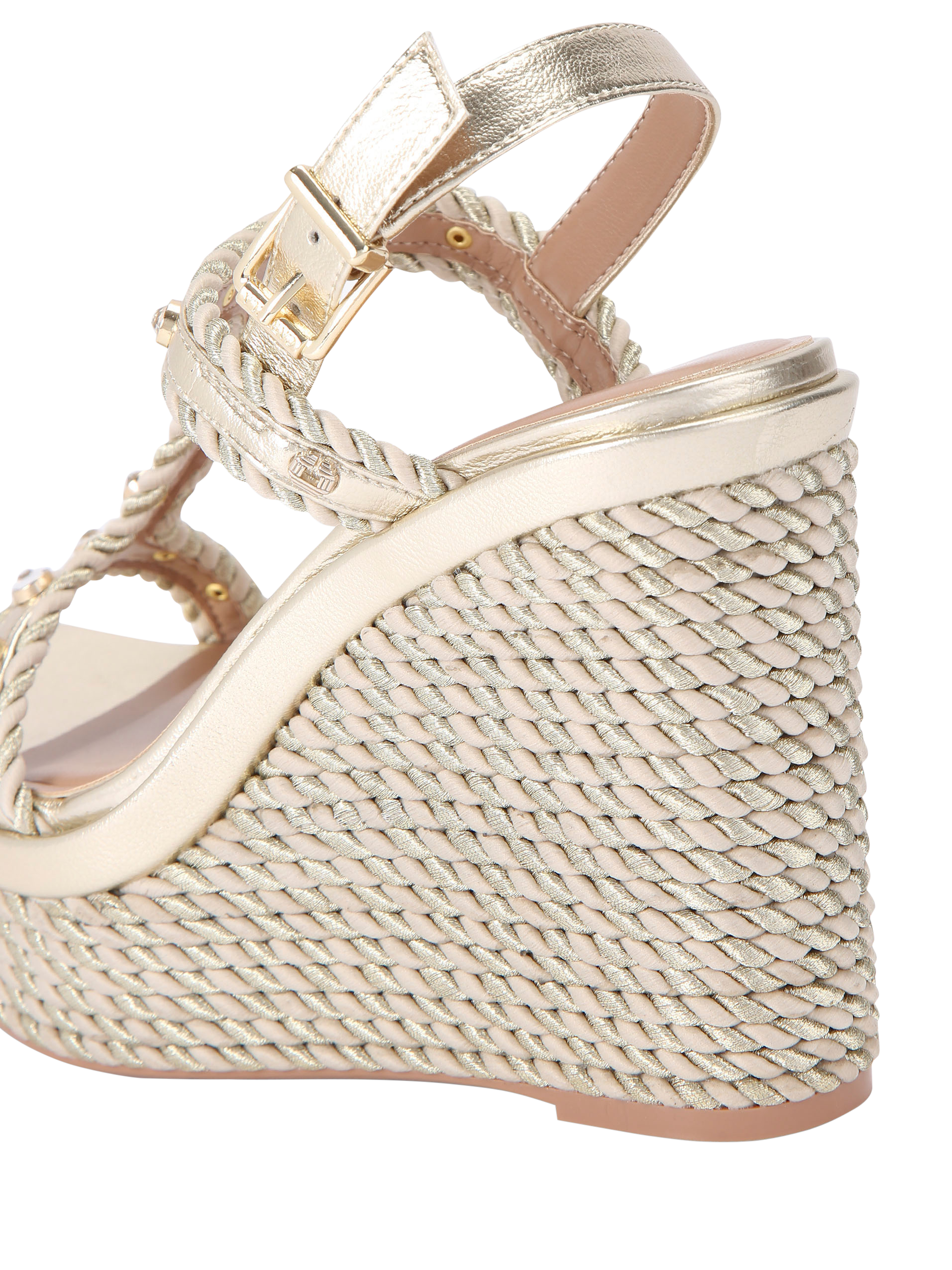 Product image 4 of 4, which shows Carvela Sorella Wedge Heel Sandals, Gold, 3