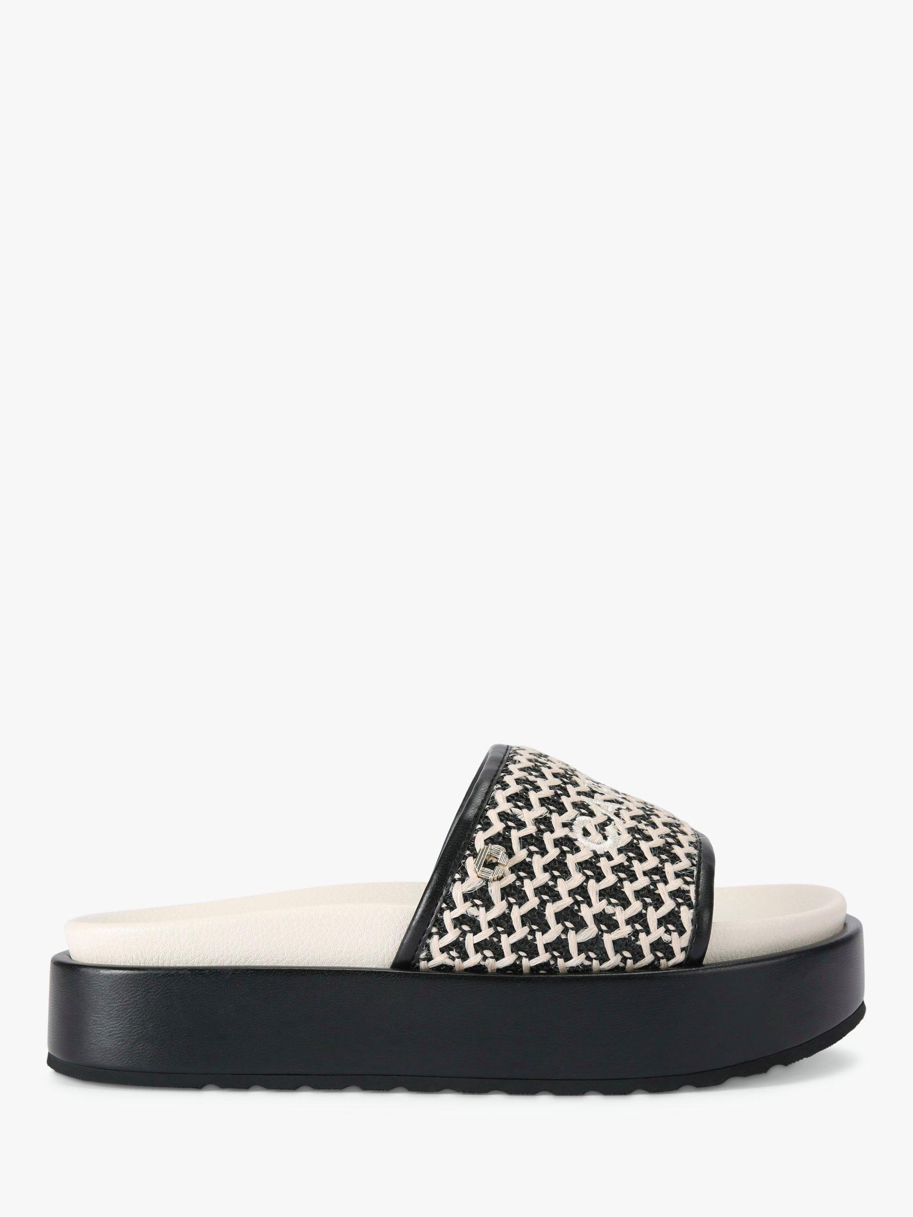 Carvela Sorrento Woven Flatform Slider Sandals, Black/Multi