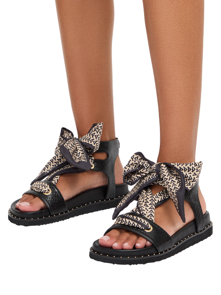 Carvela Sorrento Scarf Strappy Sandals Black/White - view 2, Black/White