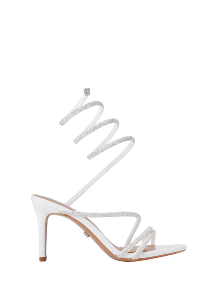 Carvela Spiral Embellished Heeled Sandals, White