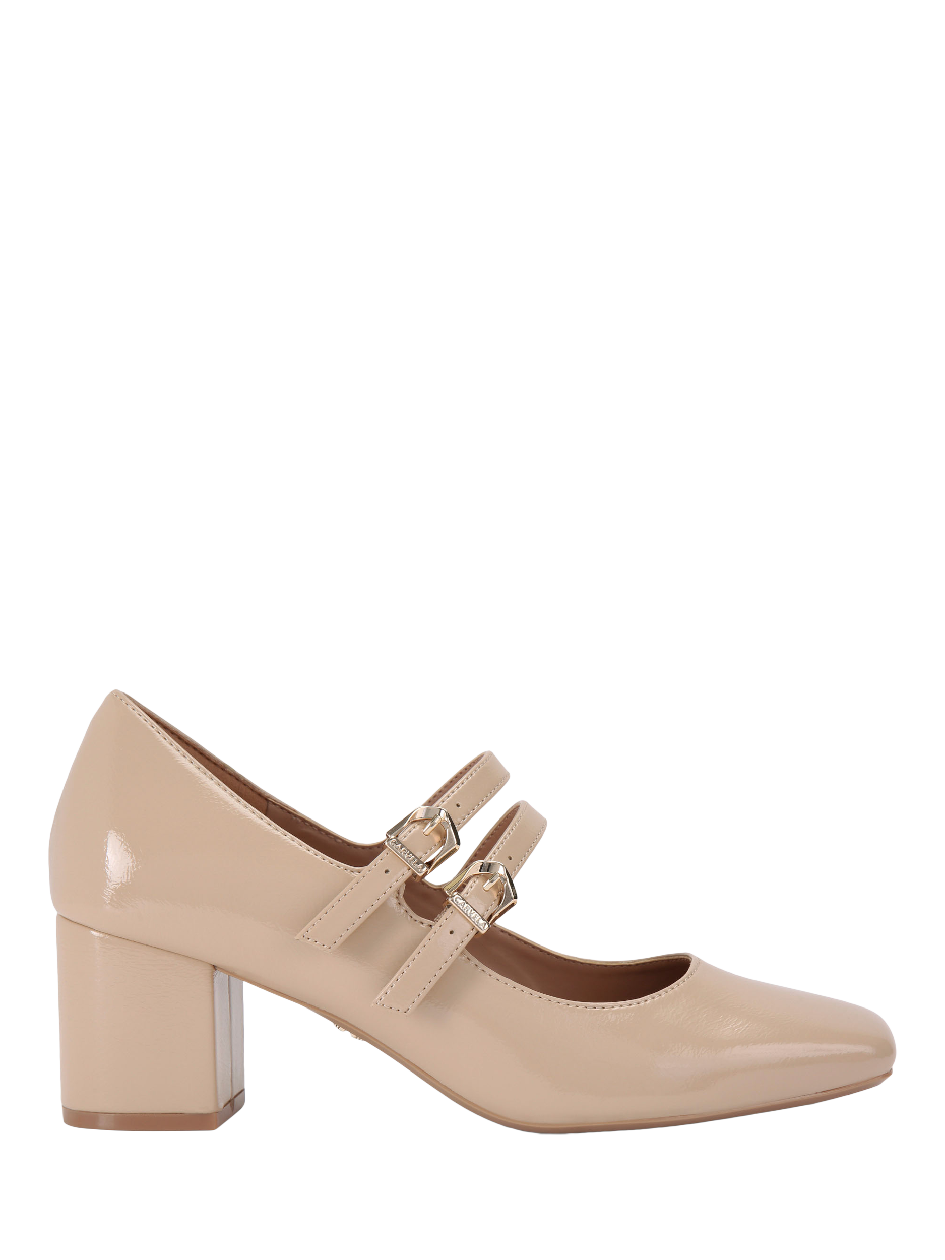 Carvela Harper Block Heel Mary Jane Shoes, Natural Taupe