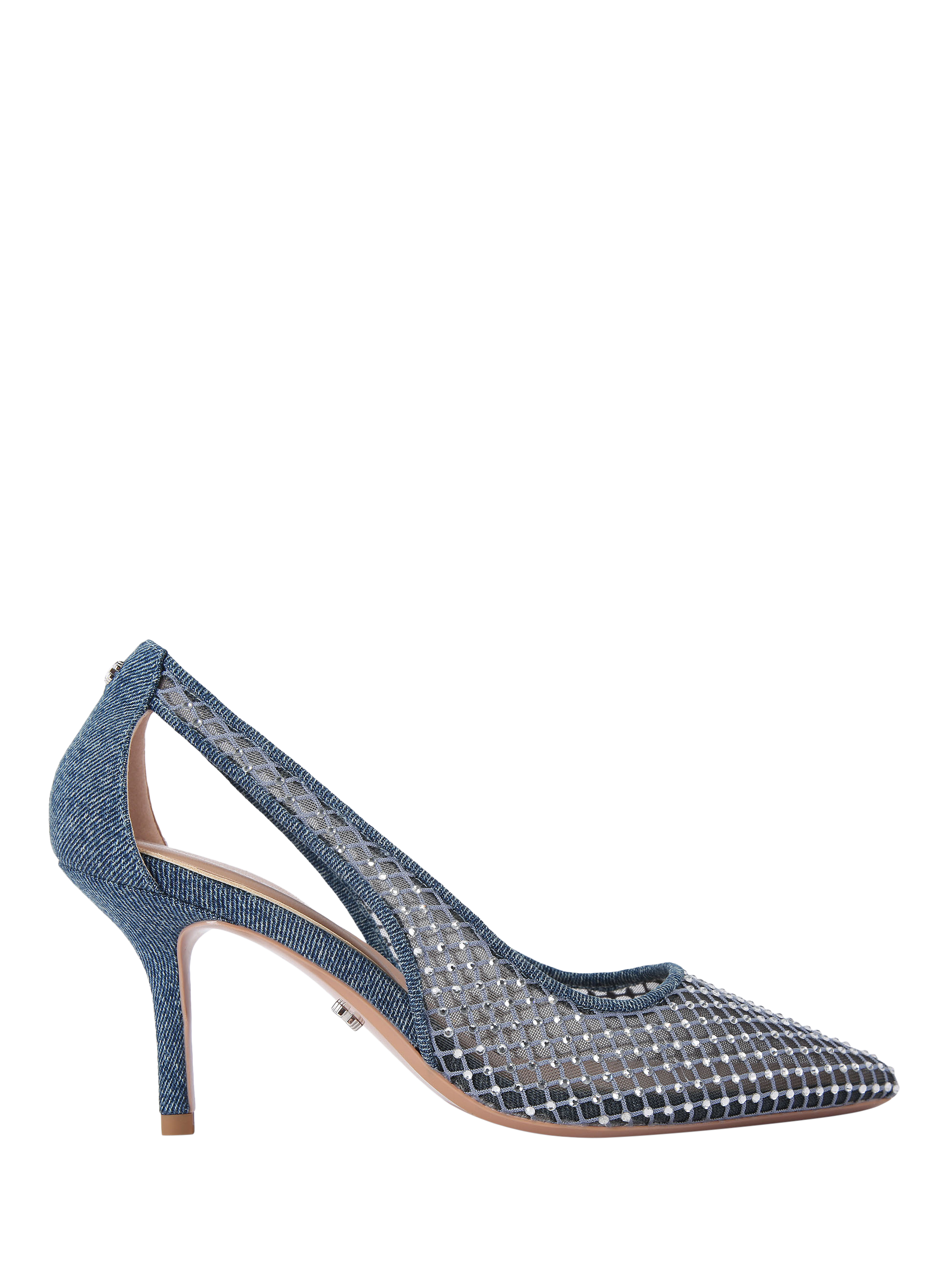 Carvela Hotsox High Heel Court Shoes, Blue Denim
