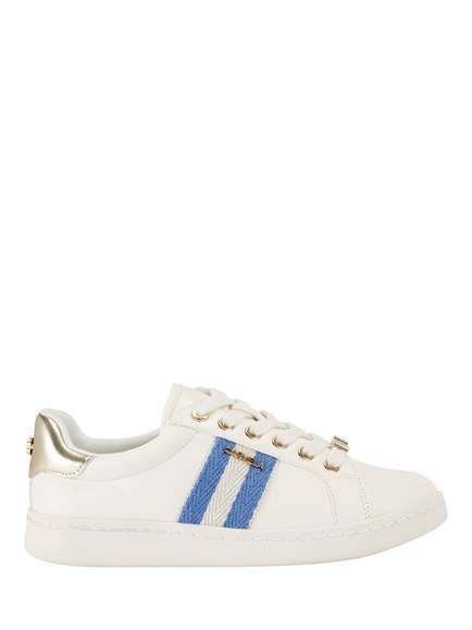 Carvela Palermo Stripe Trainers, White/Blue, White/Blue