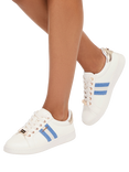 Carvela Palermo Stripe Trainers, White/Blue