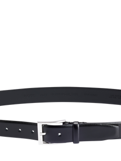 BOSS Made in Italy Leather Belt, Black - view 2, Black