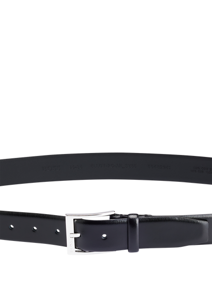 BOSS Made in Italy Leather Belt, Black - view 2, Black