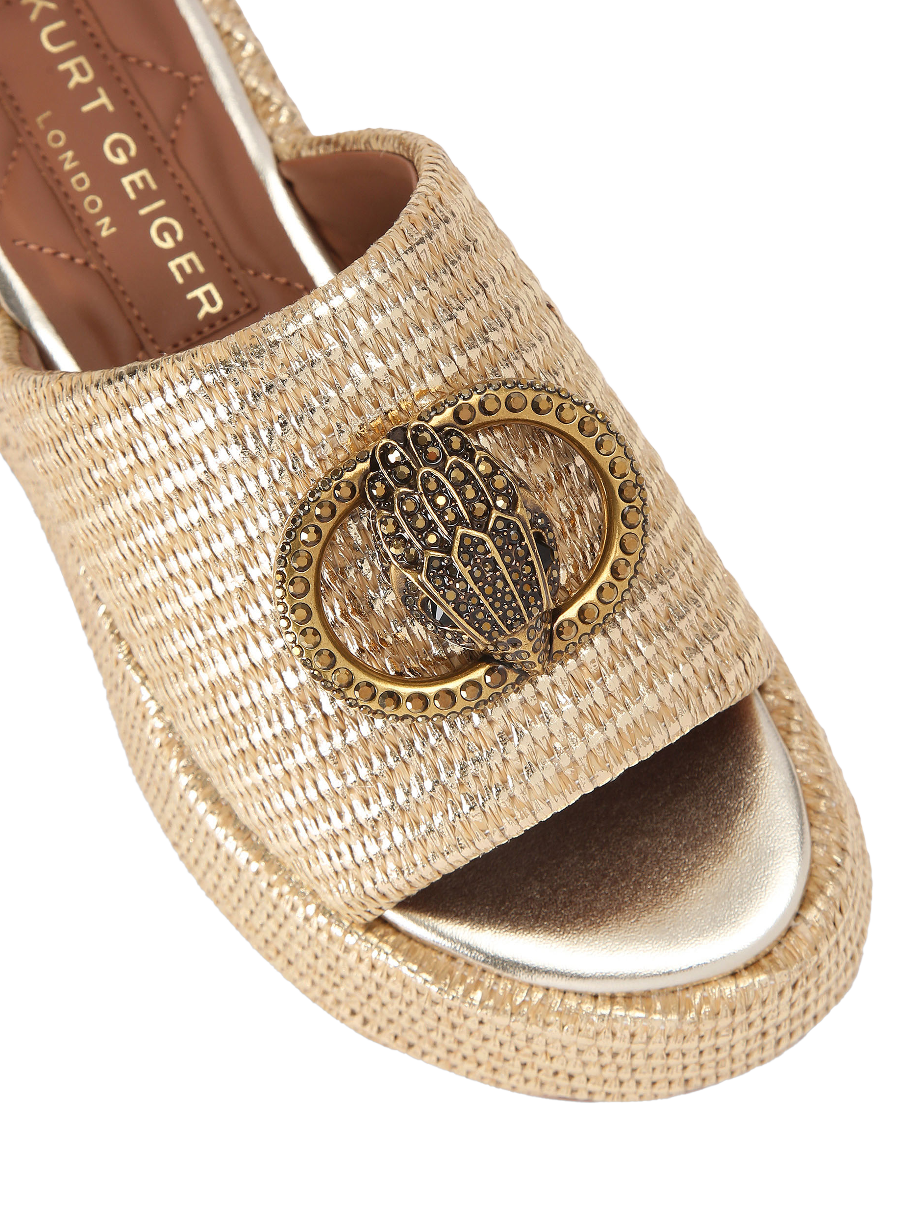 Product image 5 of 7, which shows Kurt Geiger London Chelsea Flatform Mule Sandals, Natural, 3