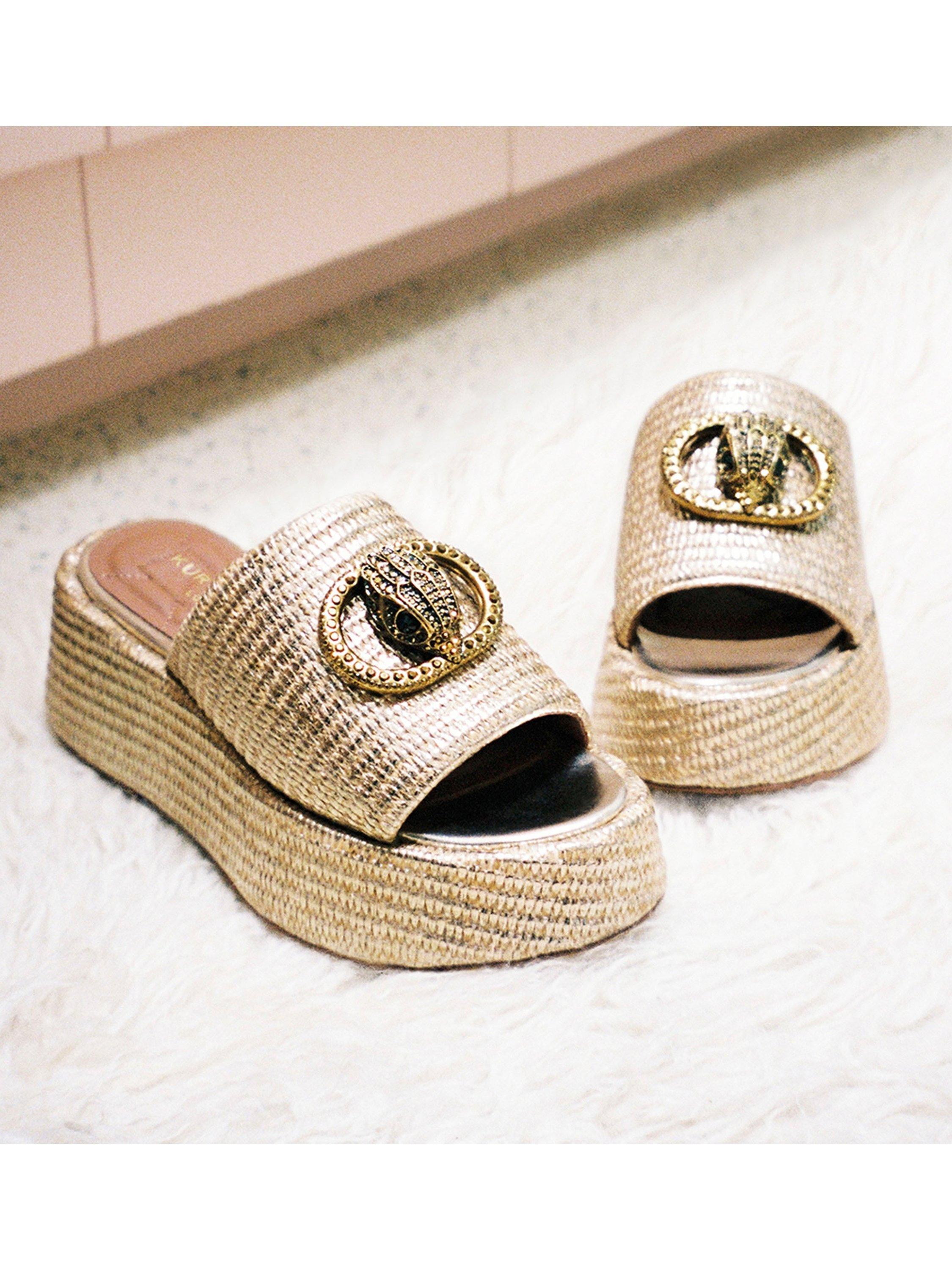 Product image 7 of 7, which shows Kurt Geiger London Chelsea Flatform Mule Sandals, Natural, 3
