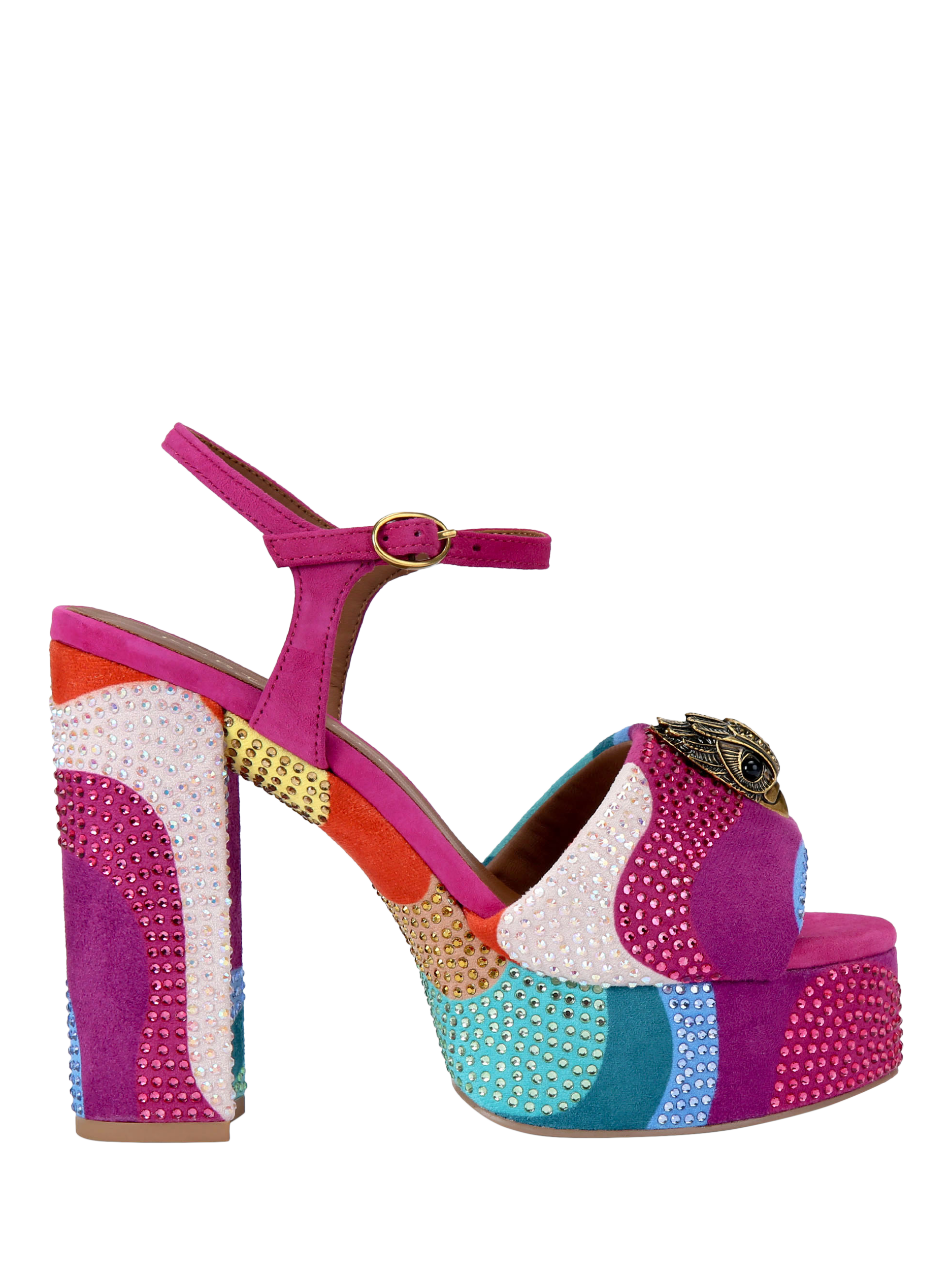 Kurt Geiger London Kensington Crystal Embellished Platform Heeled Sandals, Multi