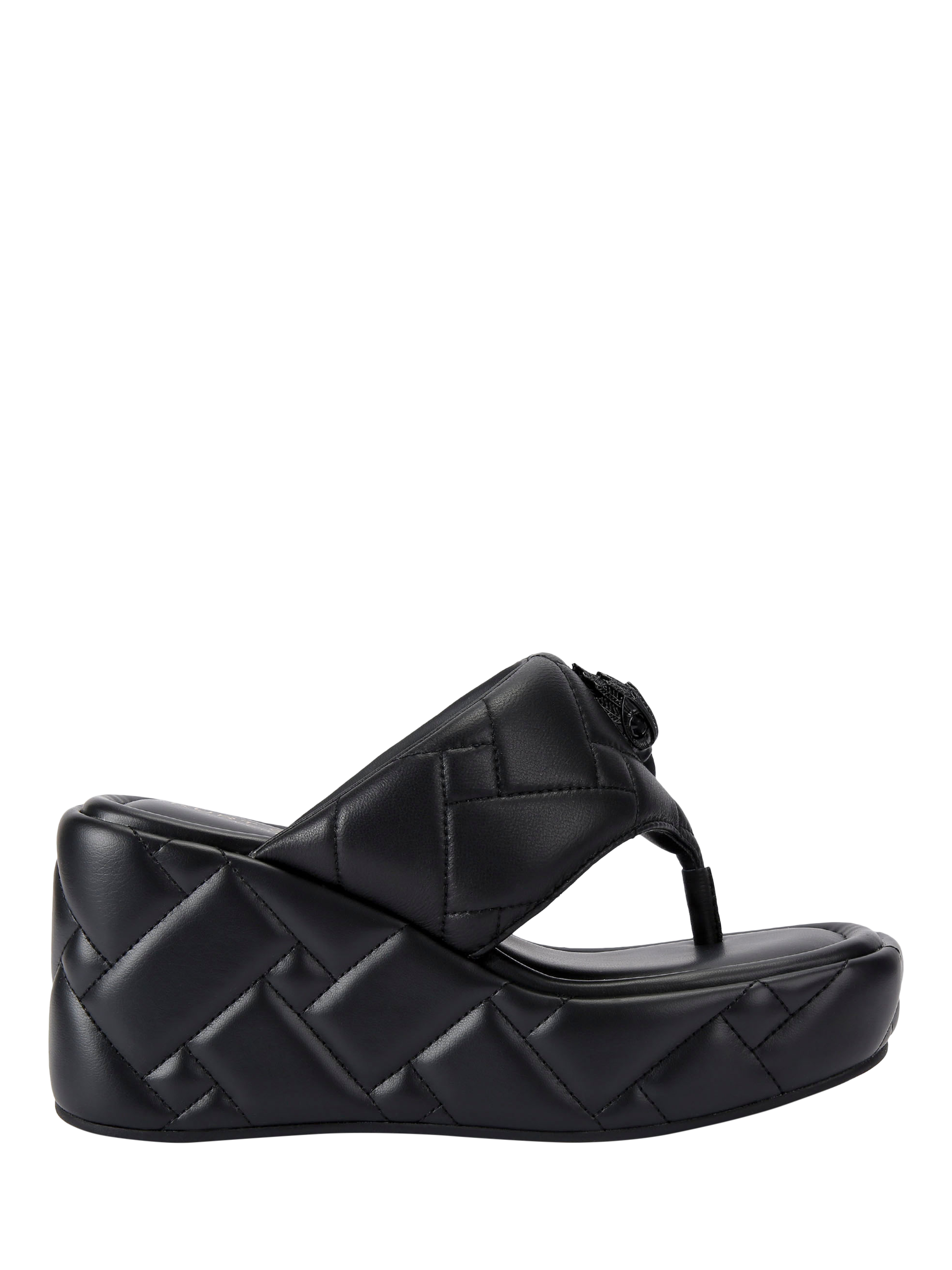 Kurt Geiger London Kensington Leather Puff Wedge Platform Sandals, Black