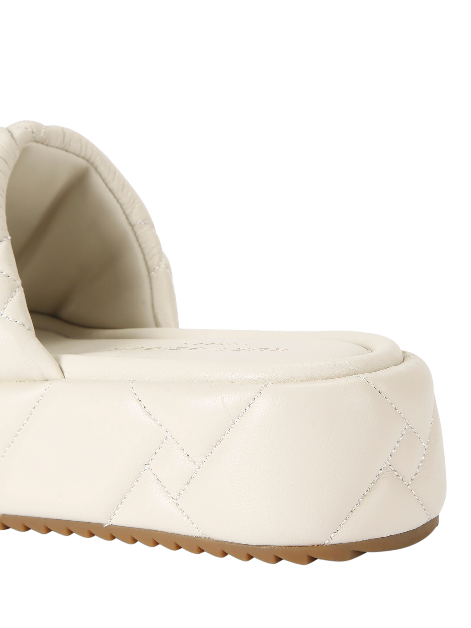 Product image 4 of 6, which shows Kurt Geiger London Kensington Puff Leather Platform Sandals, Putty, 3
