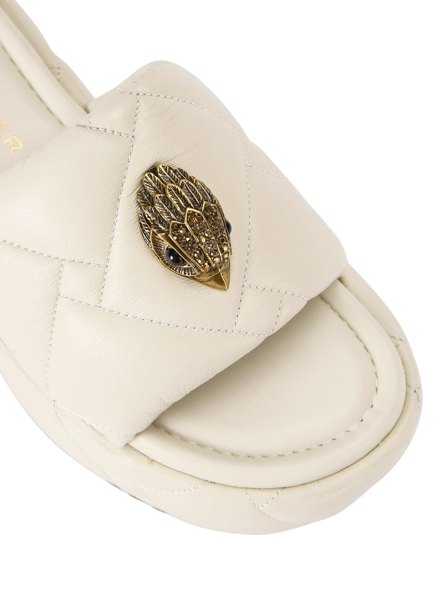 Product image 5 of 6, which shows Kurt Geiger London Kensington Puff Leather Platform Sandals, Putty, 3