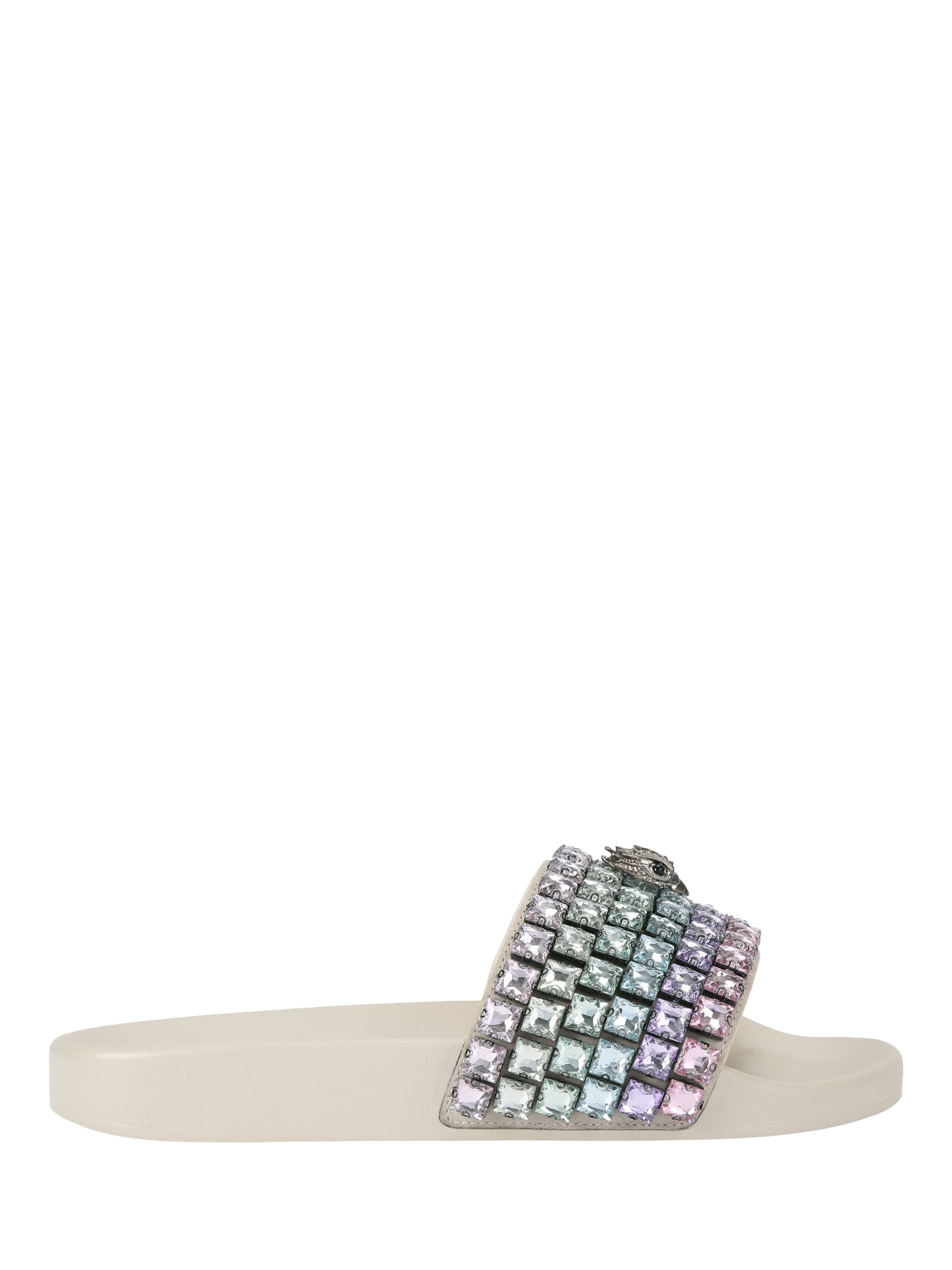 Product image 1 of 6, which shows Kurt Geiger London Meena Eagle Embellished Slider Sandals, Natural/Multi, 3
