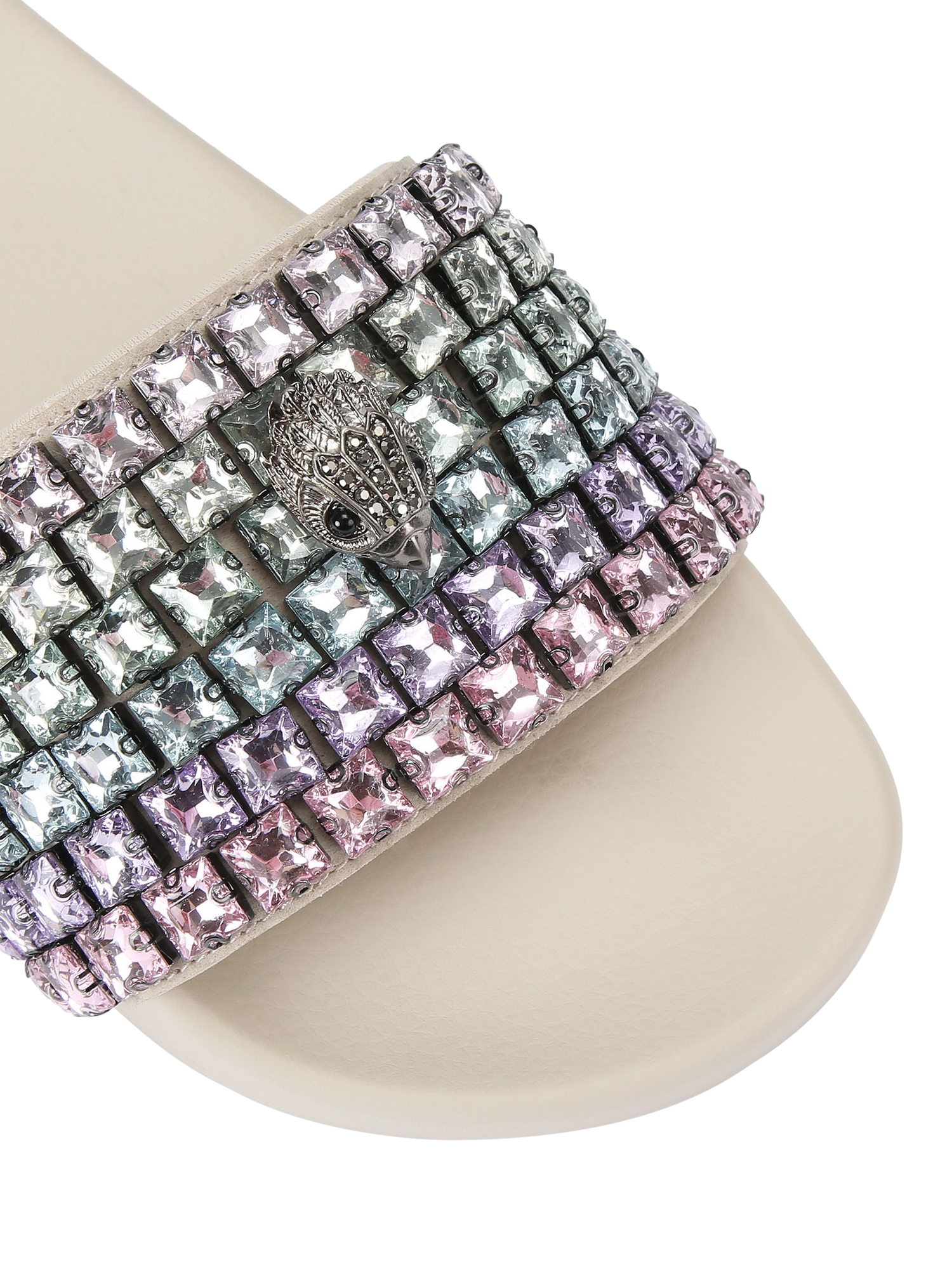 Product image 5 of 6, which shows Kurt Geiger London Meena Eagle Embellished Slider Sandals, Natural/Multi, 3