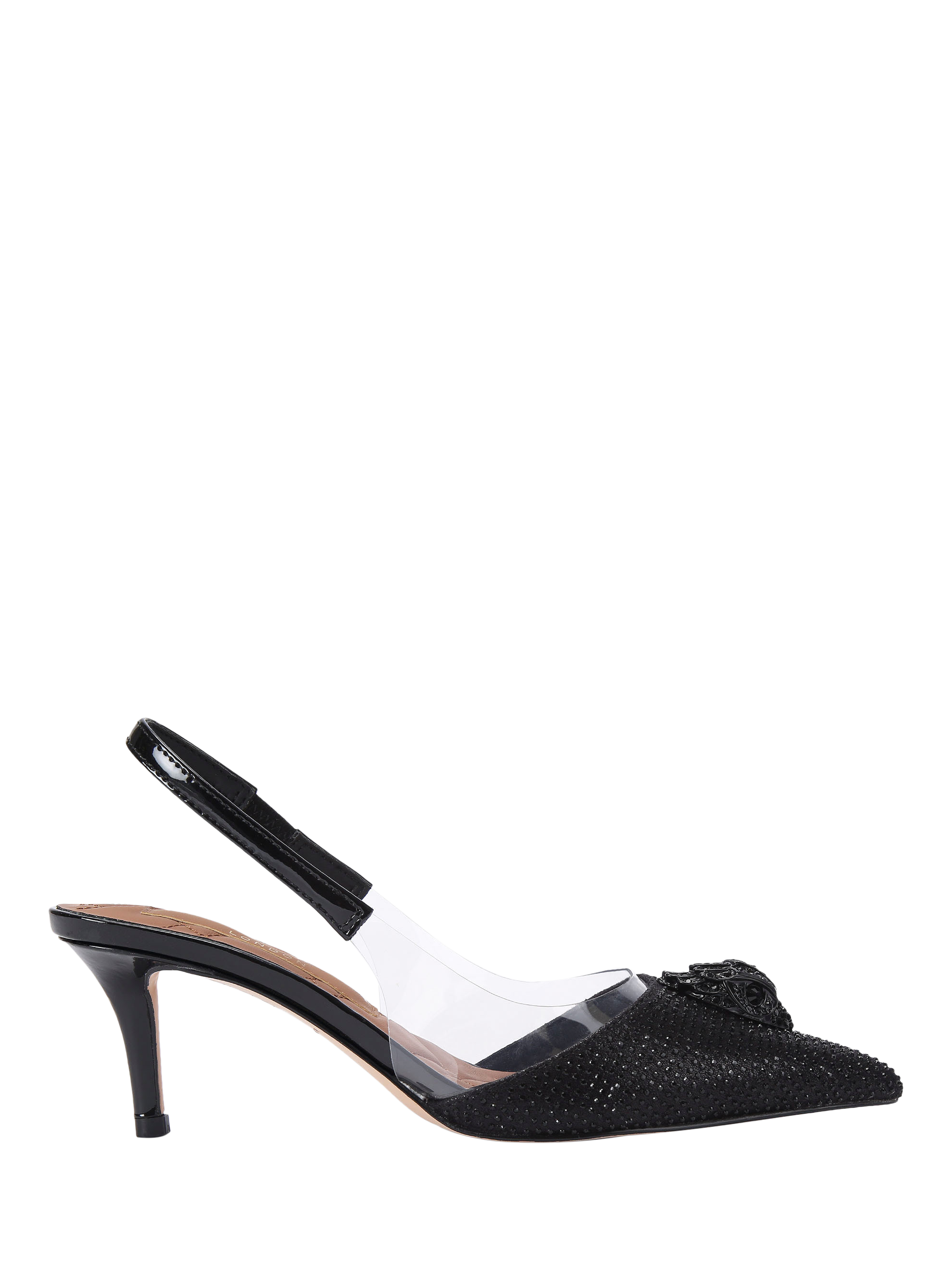 Kurt Geiger London Belgravia Vinyl Heeled Court Shoes, Black