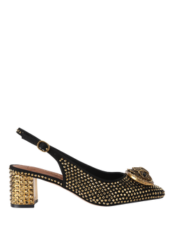 Kurt Geiger London Chelsea Embellished Block Heel Sandals, Black, Black