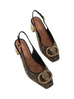 Kurt Geiger London Chelsea Embellished Block Heel Sandals, Black - view 2, Black