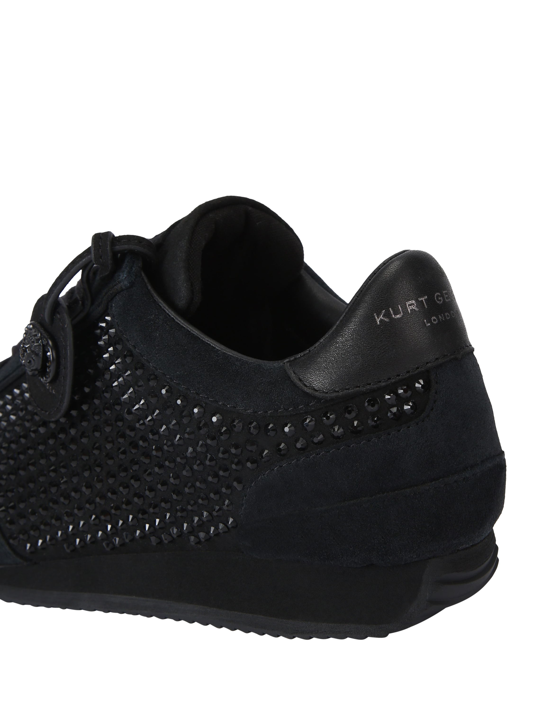 Product image 3 of 4, which shows Kurt Geiger London Chelsea Drench Crystal Tag Trainers, Black, 3