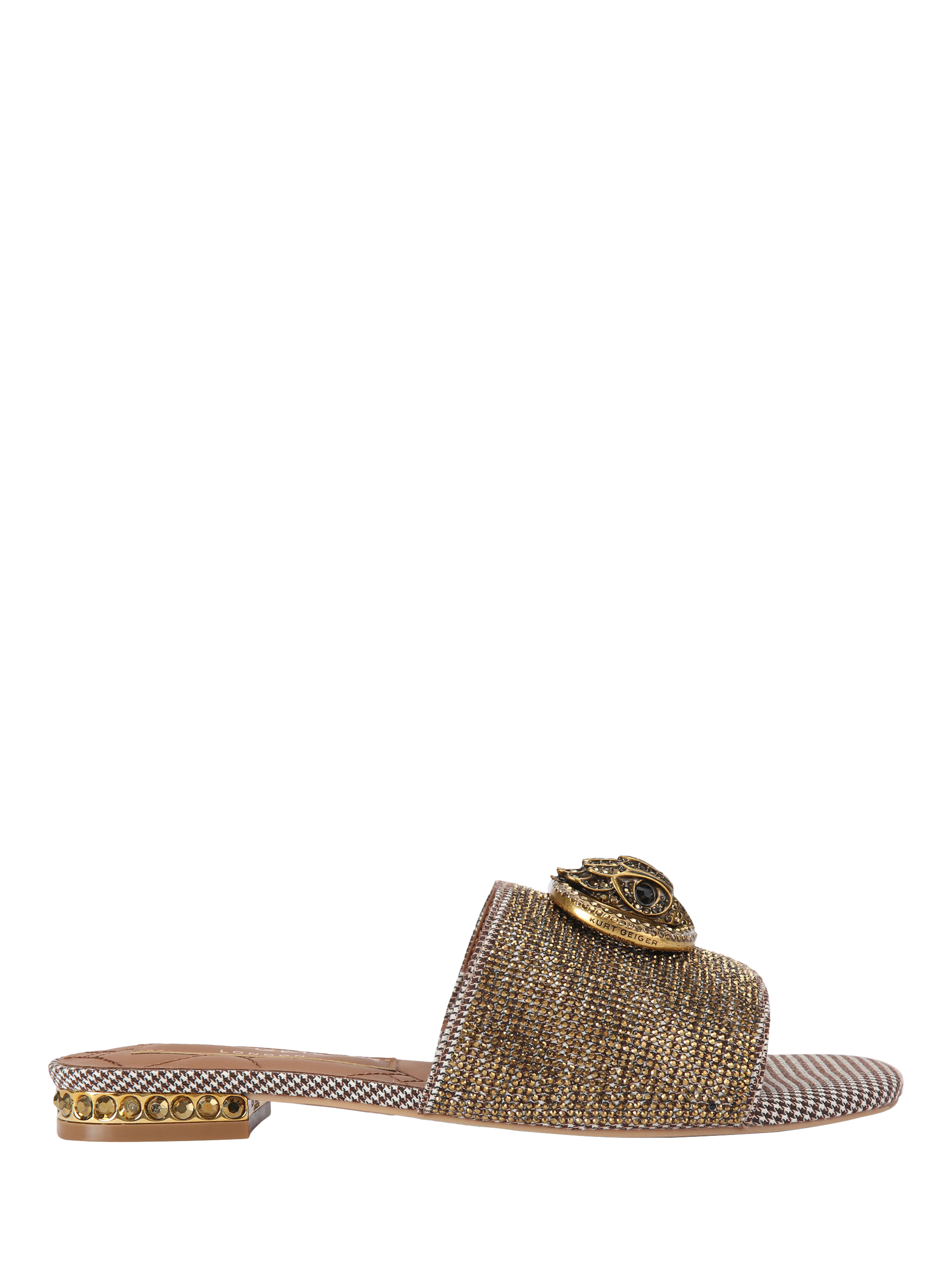 Product image 1 of 4, which shows Kurt Geiger London Chelsea Embellished Sandals, Natural Beige, 3