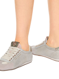 Kurt Geiger London Islington Metallic Suede Trainers, White