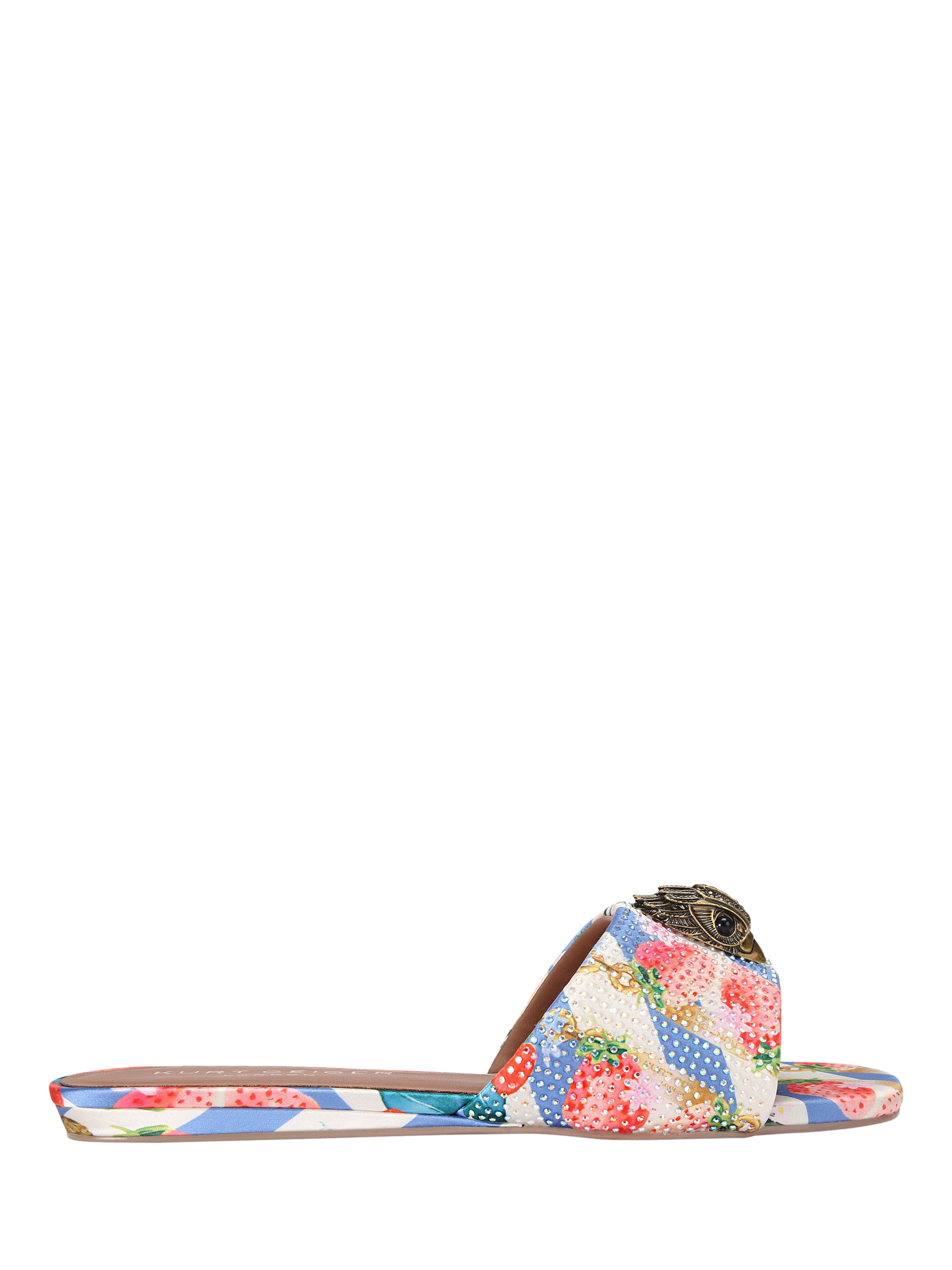 Product image 1 of 6, which shows Kurt Geiger London Kensington Flat Sandals, White Multi White, 3
