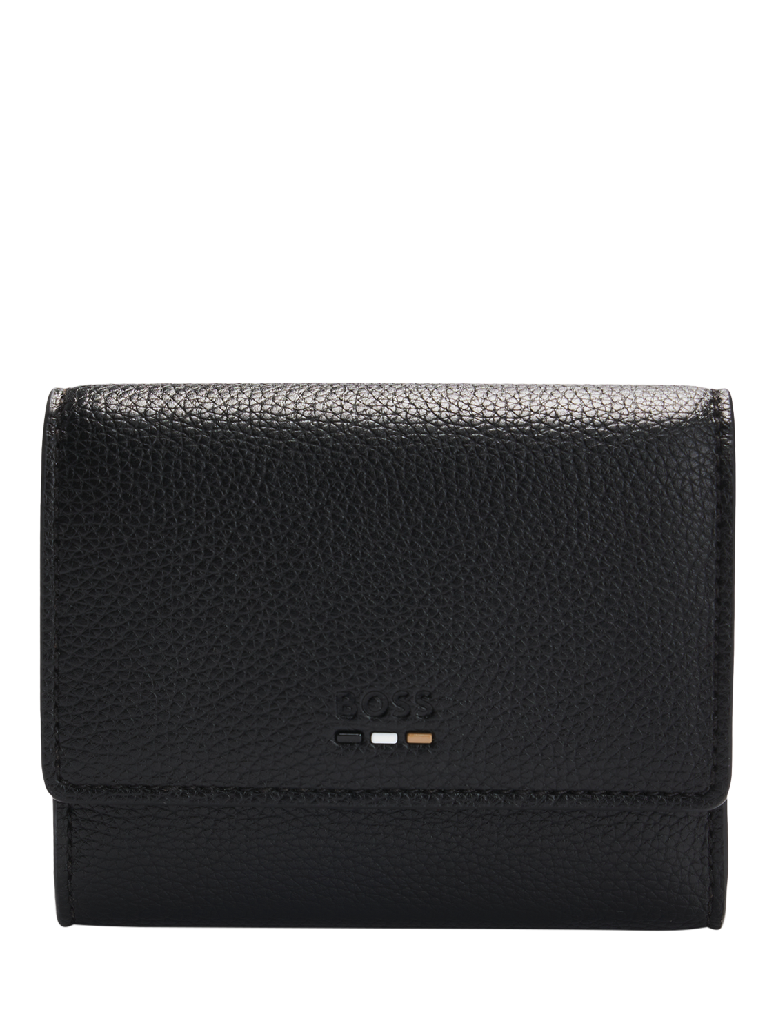 Product image 1 of 4, which shows BOSS Faux Leather Foldable Card Holder, Black, One Size