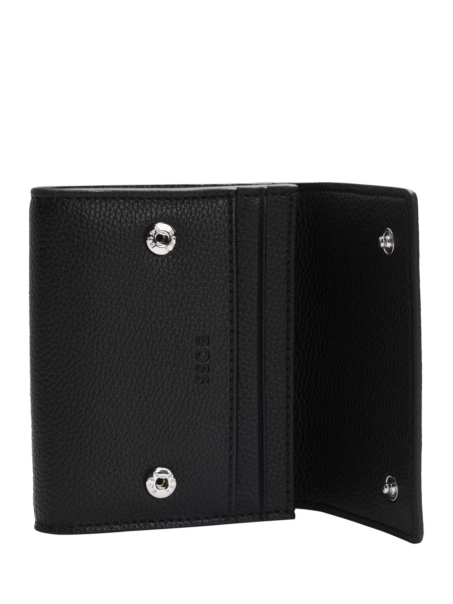 Product image 3 of 4, which shows BOSS Faux Leather Foldable Card Holder, Black, One Size