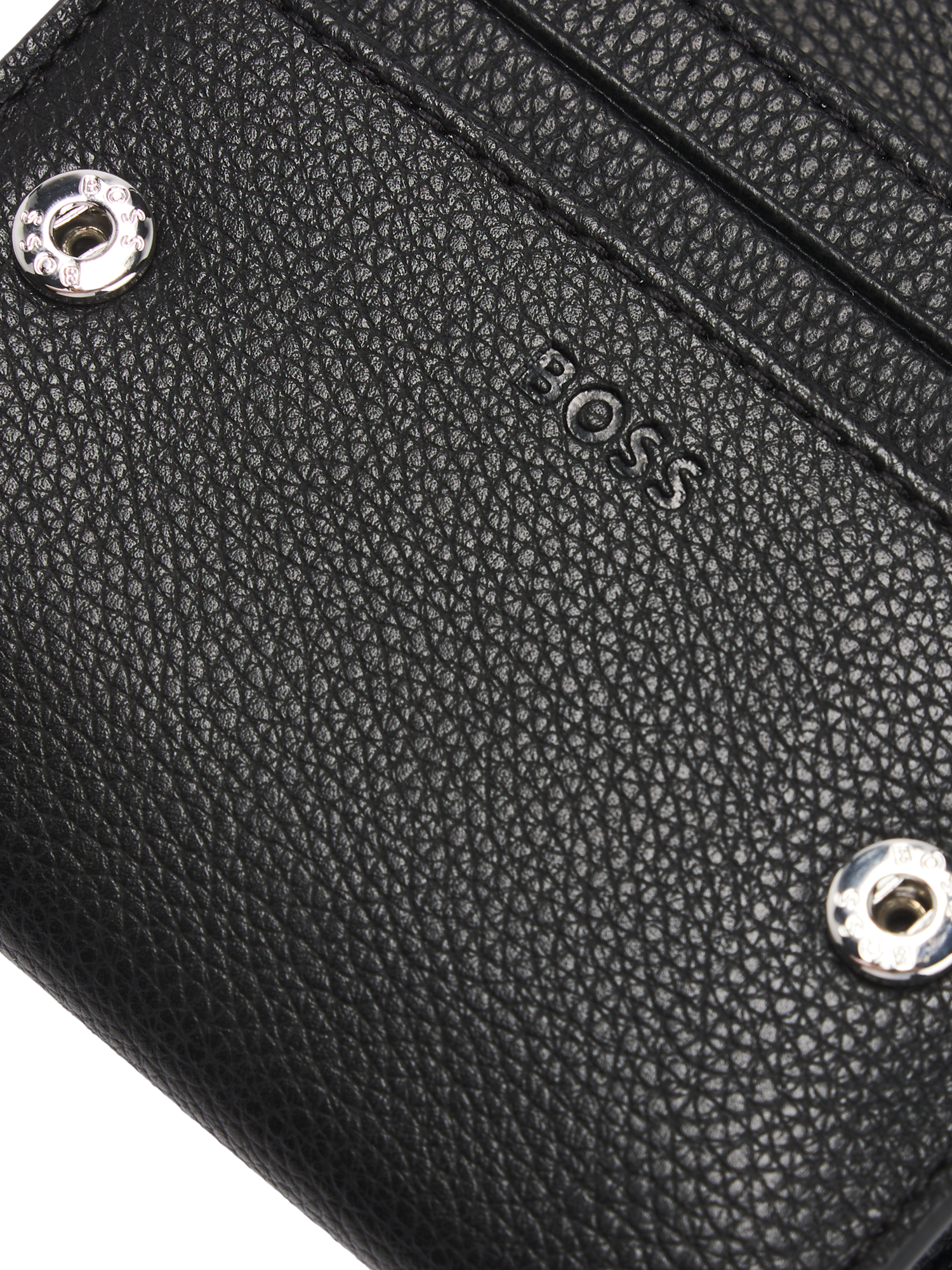 Product image 4 of 4, which shows BOSS Faux Leather Foldable Card Holder, Black, One Size