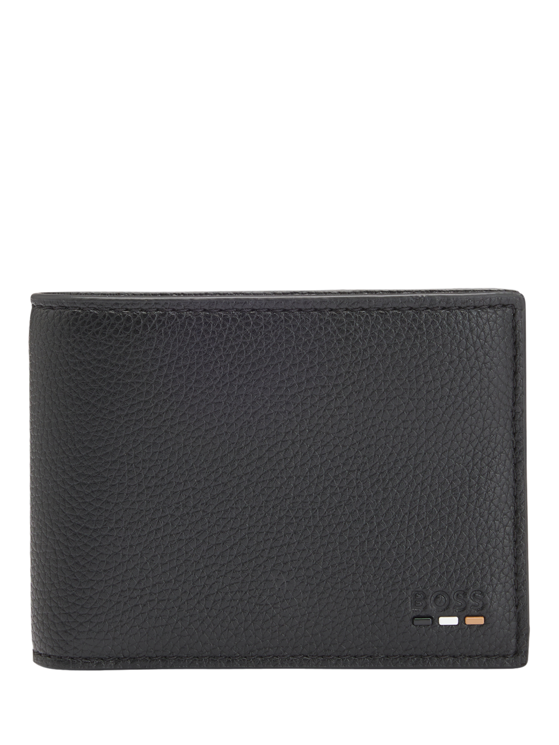 Product image 1 of 4, which shows BOSS Embossed Logo Textured Faux Leather Wallet, Black