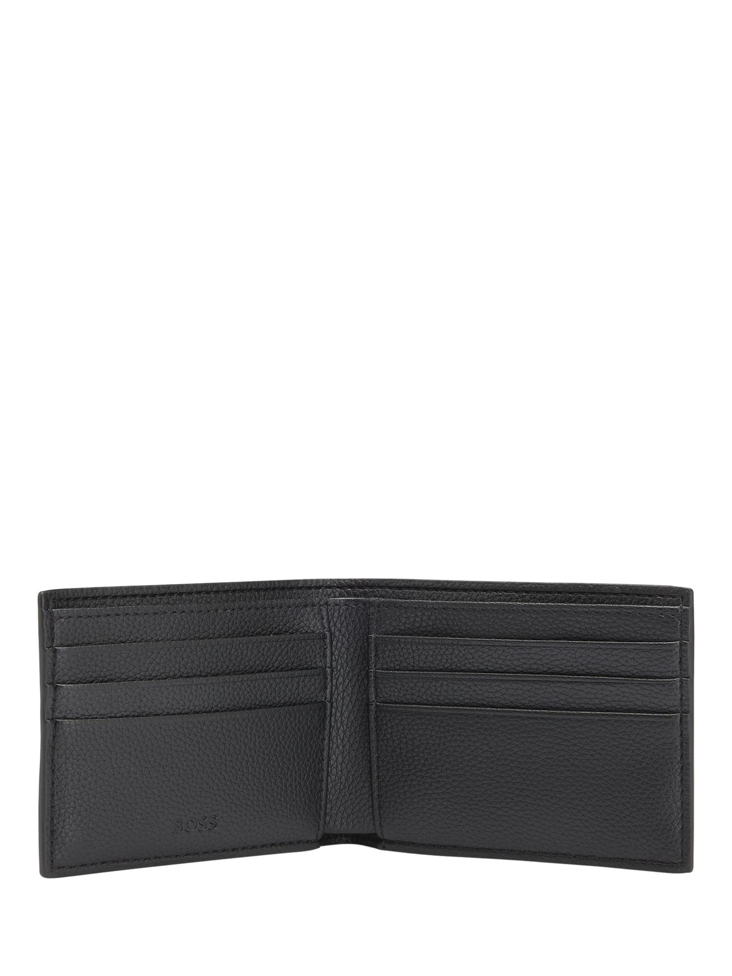 Product image 3 of 4, which shows BOSS Embossed Logo Textured Faux Leather Wallet, Black