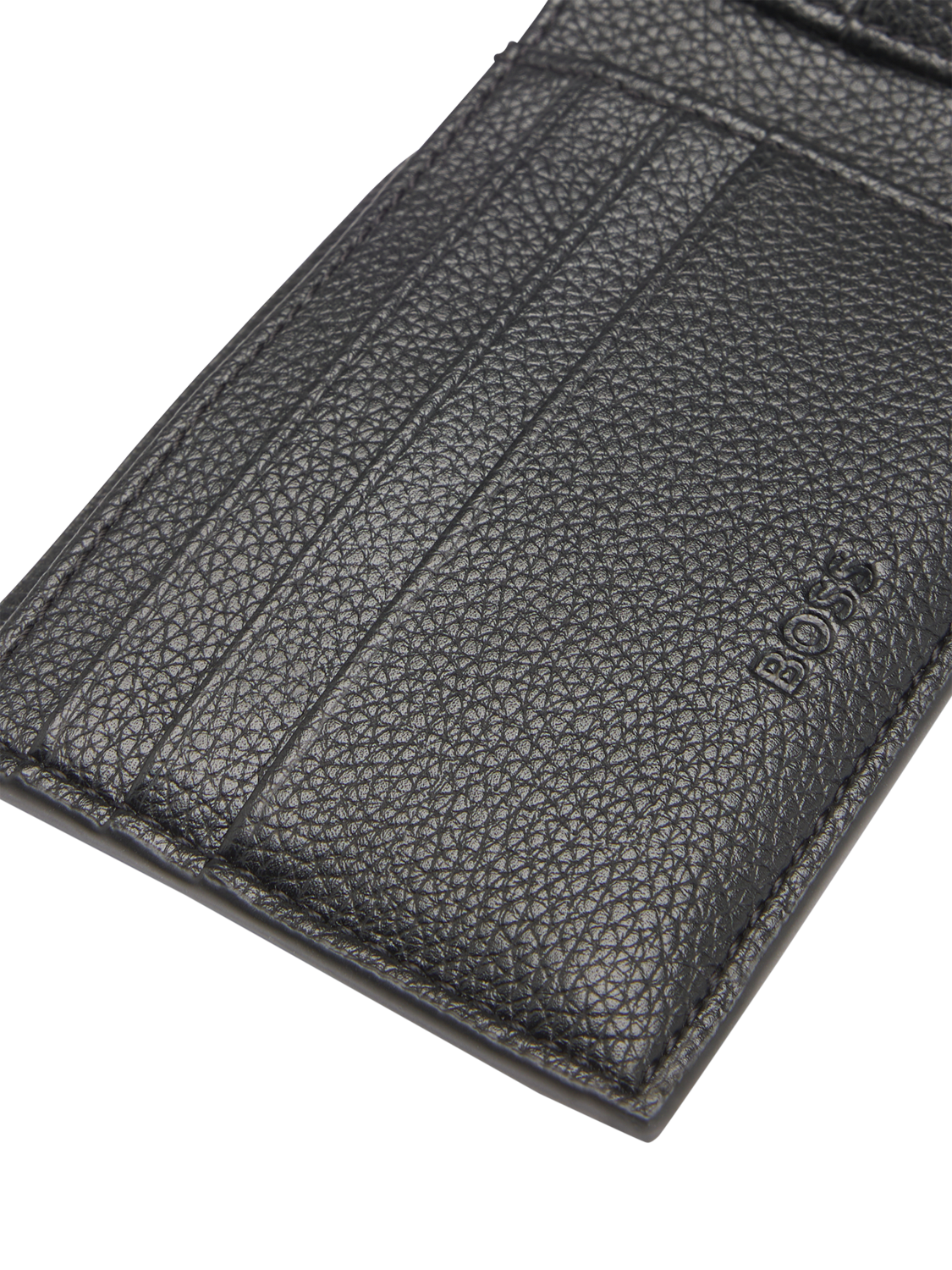 Product image 4 of 4, which shows BOSS Embossed Logo Textured Faux Leather Wallet, Black