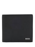 BOSS Monogram Leather Folding Wallet, Black