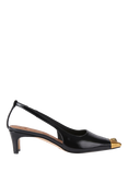 Kurt Geiger London Regent Patent Low Open Heeled Courts, Black, Black