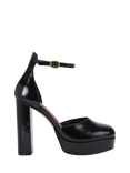 Kurt Geiger London Shoreditch Patent Leather Platform Courts, Black, Black