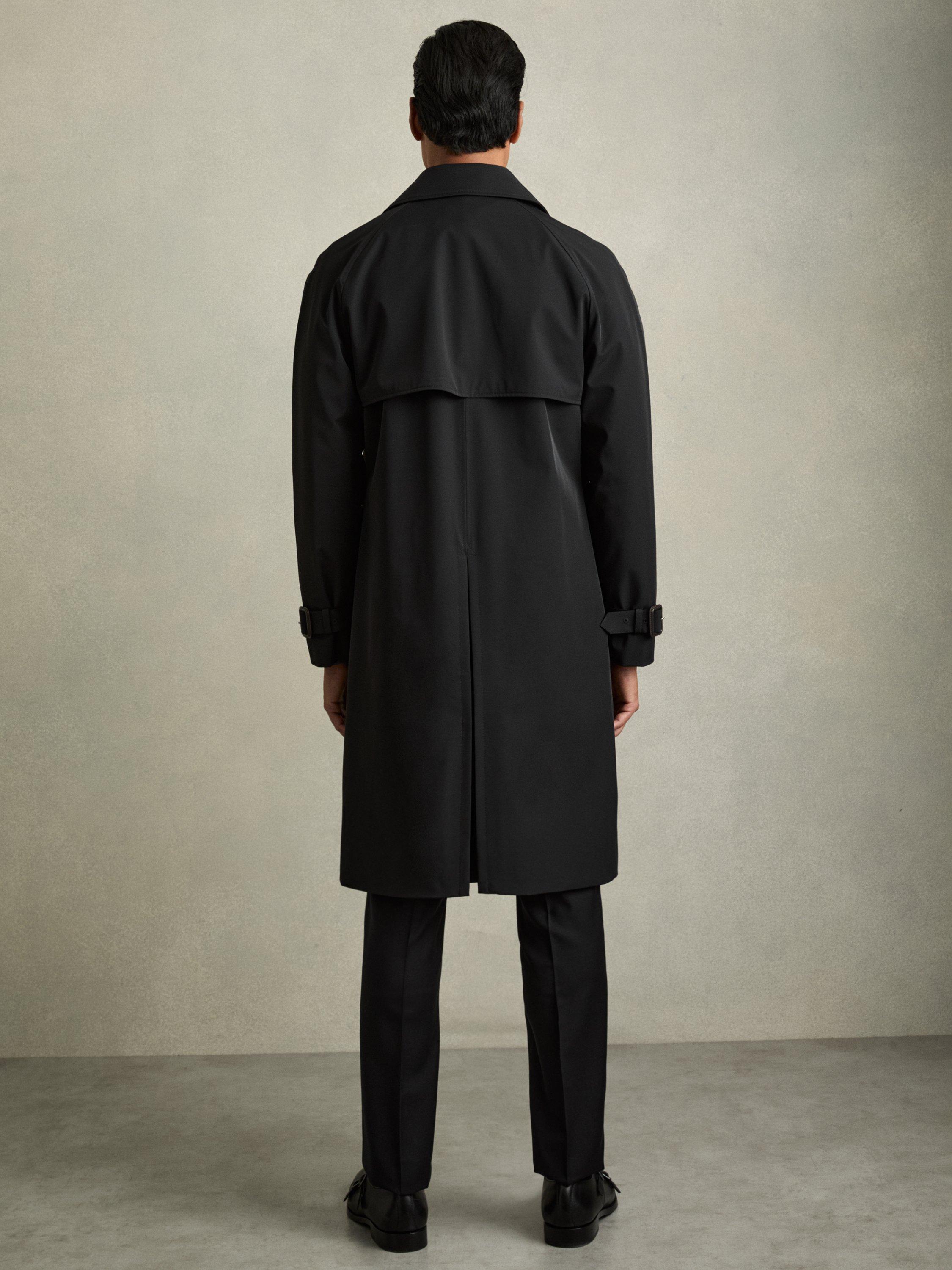 Product image 2 of 5, which shows Reiss Scramble Double Breasted Long Trench Coat, Black, M