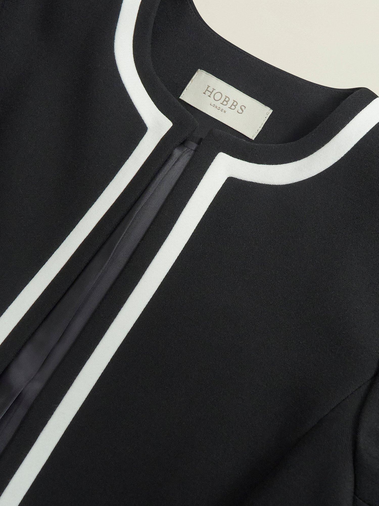 Product image 5 of 8, which shows Hobbs Petite Nory Contour Jacket, Black/Ivory, 14