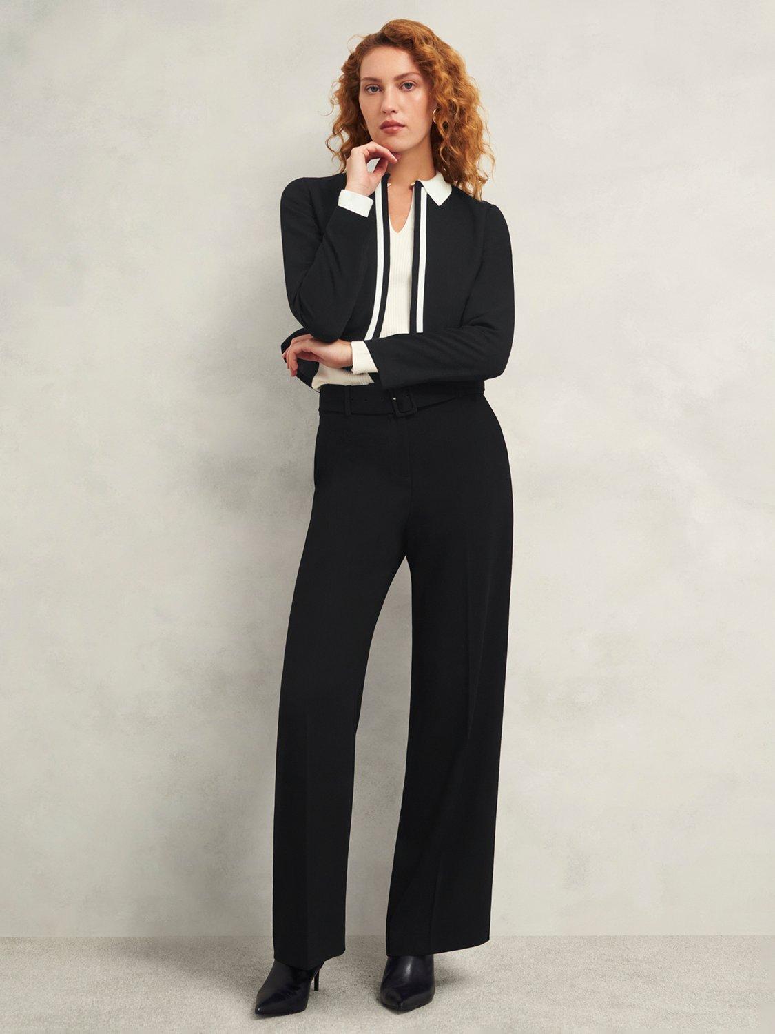 Product image 8 of 8, which shows Hobbs Petite Nory Contour Jacket, Black/Ivory, 14