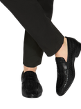 KG Kurt Geiger Conrad Leather Woven Slip On Loafers, Black