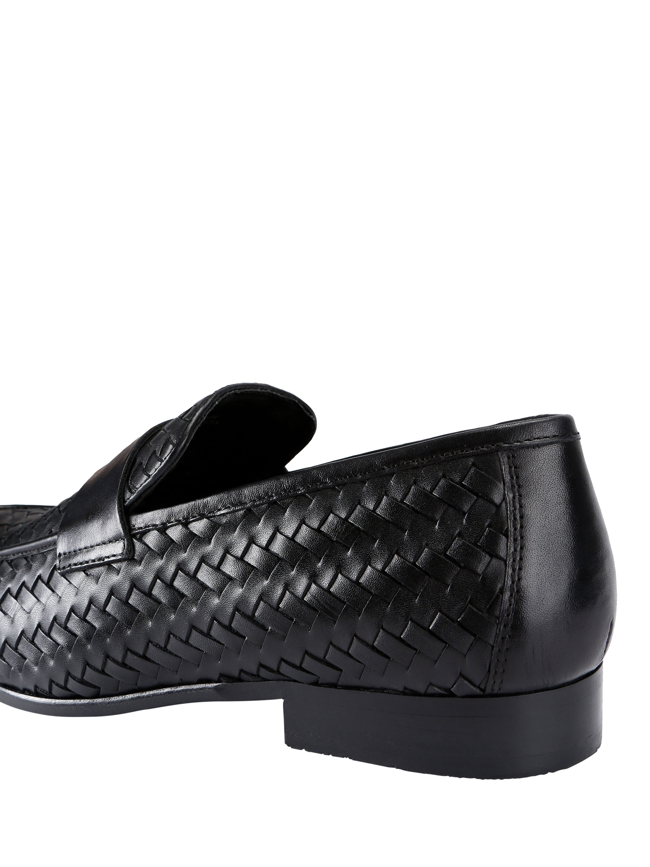 Product image 4 of 5, which shows KG Kurt Geiger Conrad Leather Woven Slip On Loafers, Black, 6