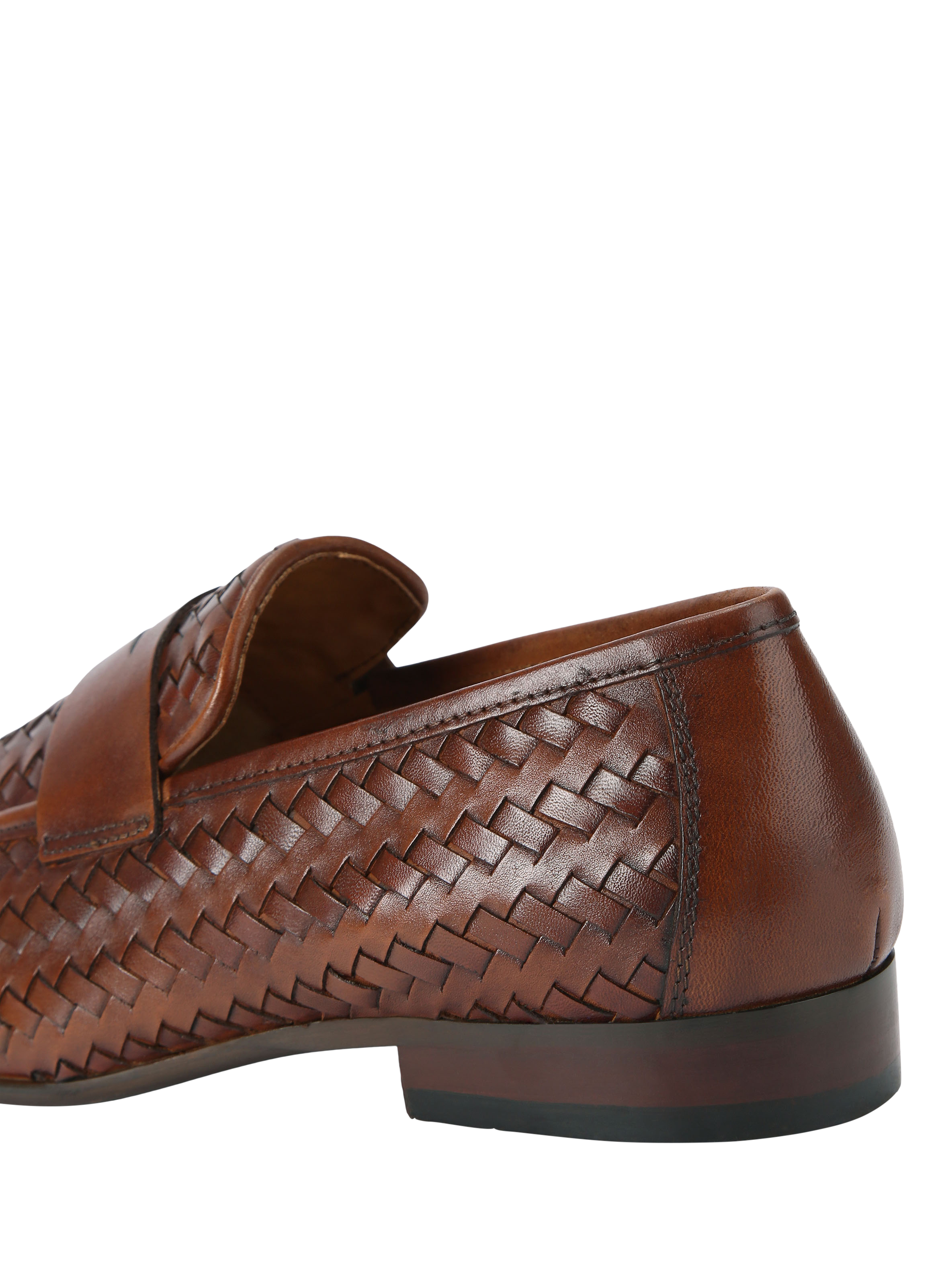 Product image 3 of 4, which shows KG Kurt Geiger Conrad Leather Woven Slip On Loafers, Brown Tan, 6