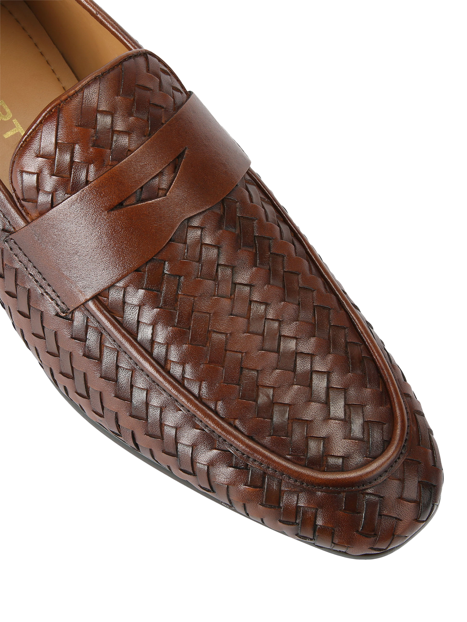 Product image 4 of 4, which shows KG Kurt Geiger Conrad Leather Woven Slip On Loafers, Brown Tan, 6