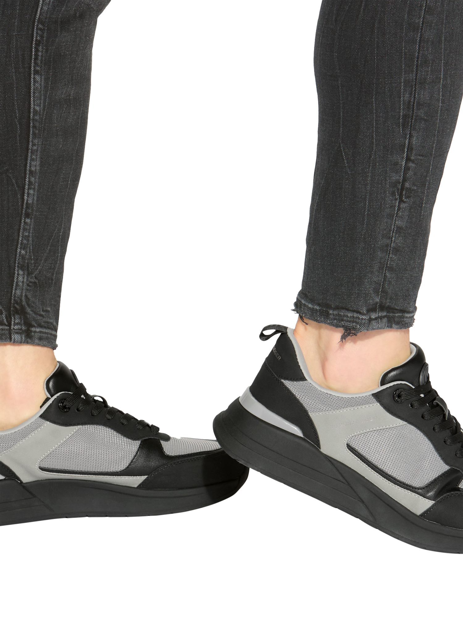 Product image 2 of 4, which shows KG Kurt Geiger Jesse Lace Up Trainers, Black/Multi, 6