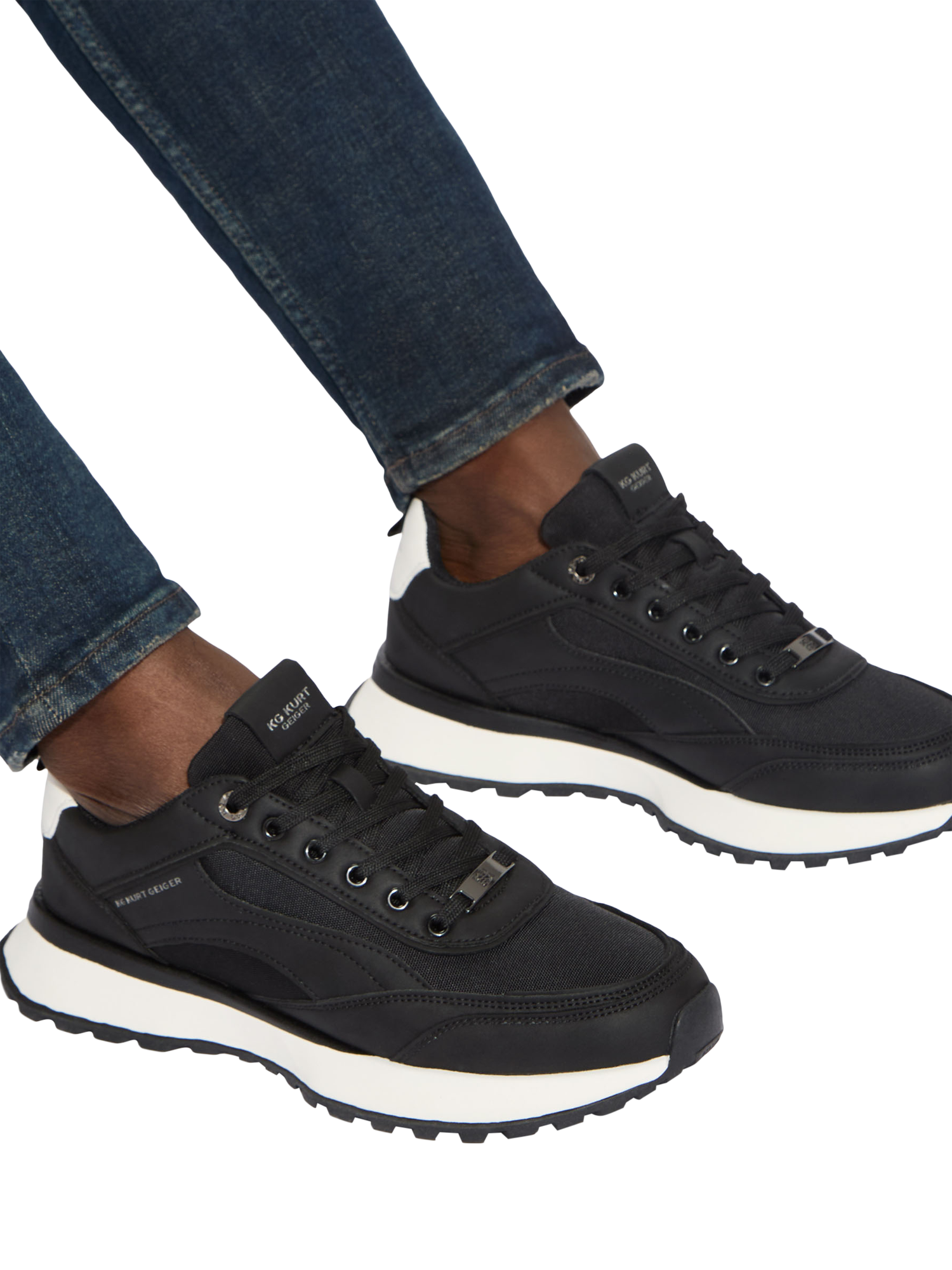 Product image 2 of 5, which shows KG Kurt Geiger Kai Lace Up Trainers, Black, 6