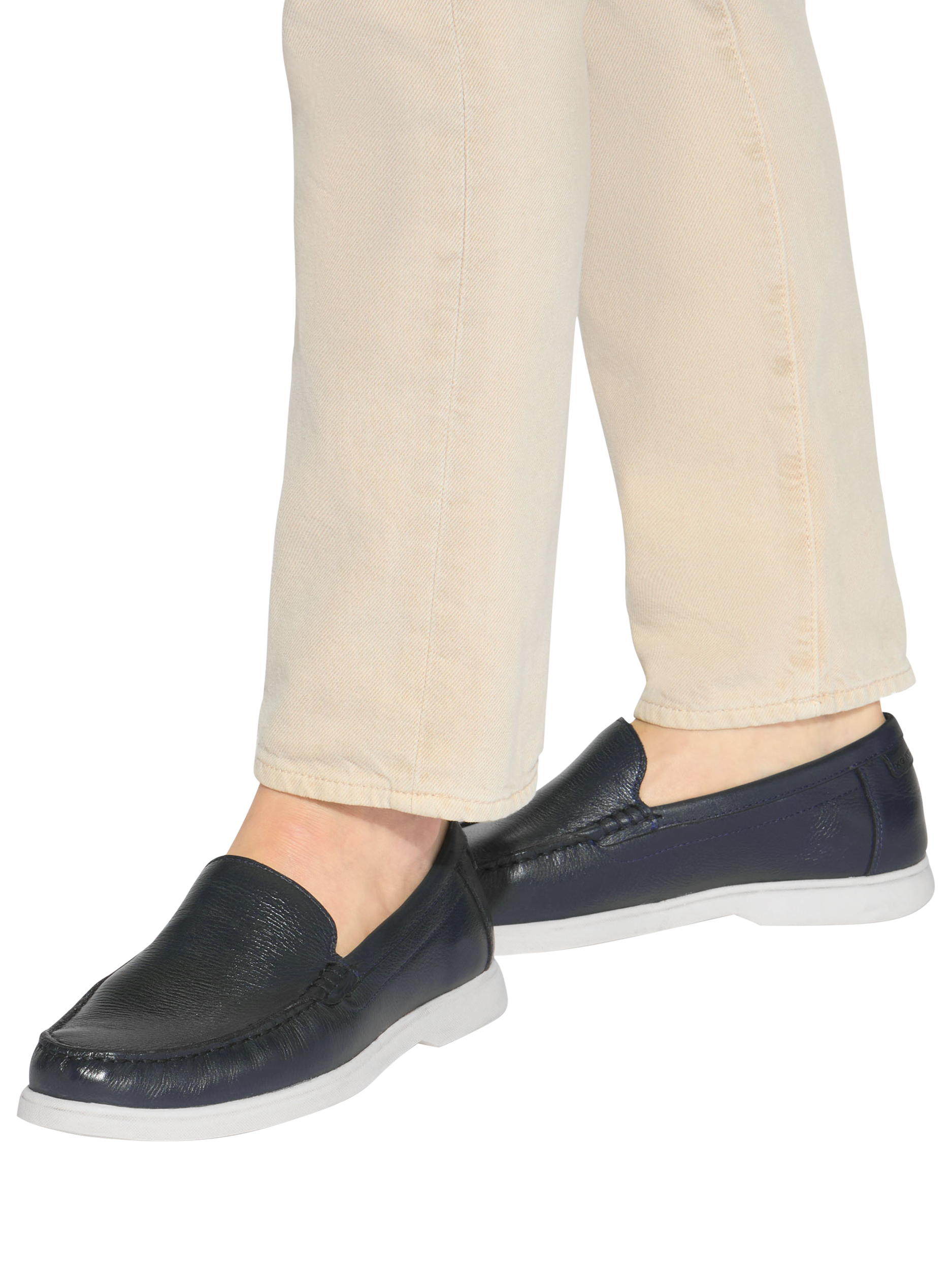 Product image 2 of 5, which shows KG Kurt Geiger Remi Leather Slip On Loafers, Blue Navy, 6