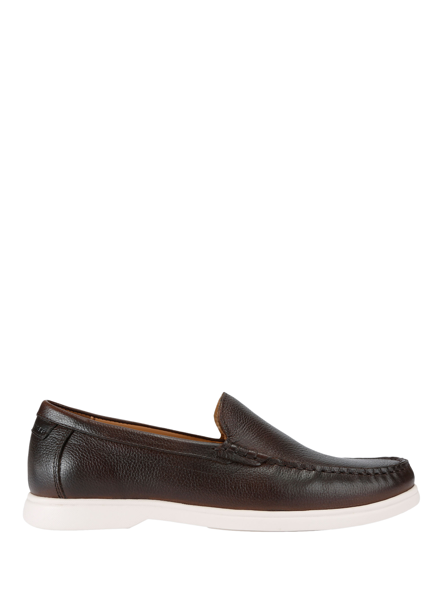 Product image 1 of 5, which shows KG Kurt Geiger Remi Leather Slip On Loafers, Brown, 6